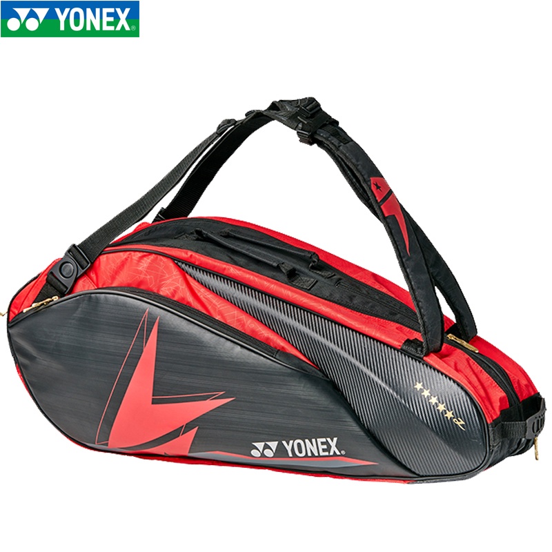 Yonex Lin Dan Limited Edition 5-8 ชิ้นกระเป๋าไม้แบดมินตัน PU หนังเทนนิสกระเป๋าเป้สะพายหลัง YY กระเป๋า Racquet ขนาดใหญ่พร้อมกระเป๋ารองเท้า