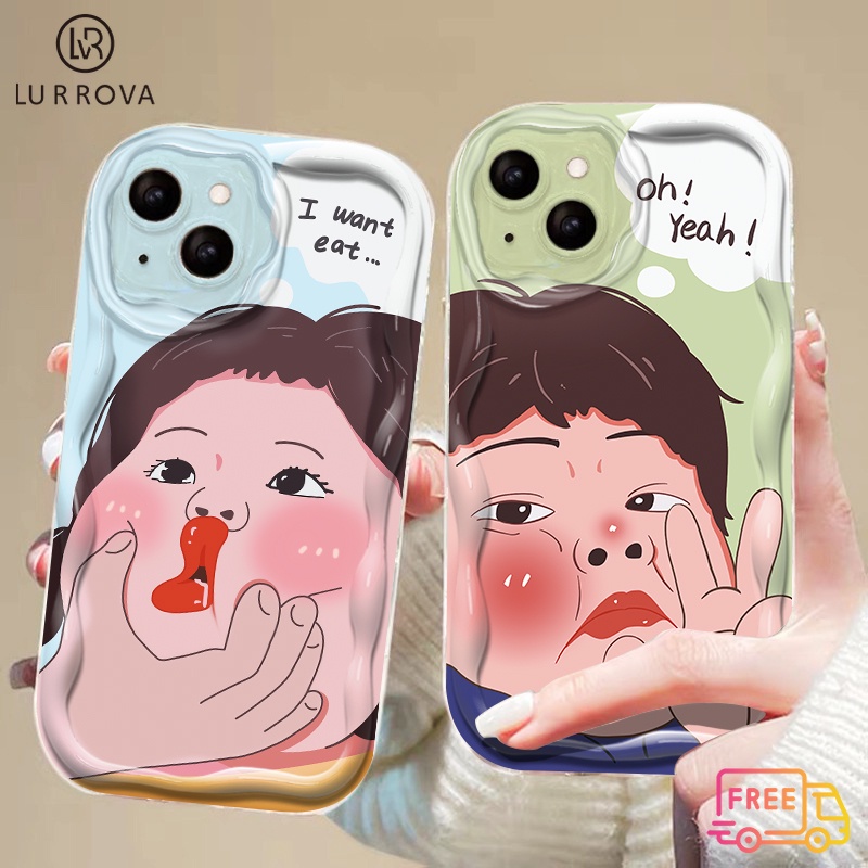 เคส OPPO A3 Pro A80 A3X A38 A18 A58 4G A98 5G A78 A57 2022 4G A17K A55 A54 A16 A15 A77 A74 A93 A92 A52 A12 A3S A5 A7 A5S A15S A31 A53 A9 2020 A5 2020 A96 A76 F9 เคสโทรศัพท์ซิลิโคนสาวหน้าหยิกตลก