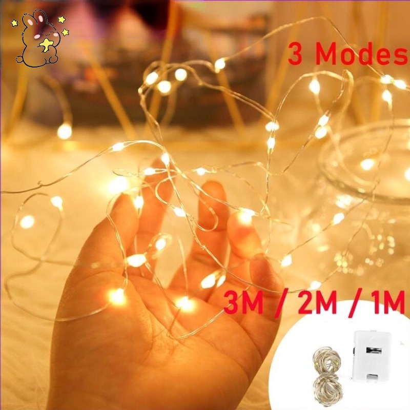 (รวมแบตเตอรี่) สายไฟ Led 30 ดวง 3 โหมด 3 เมตร ใช้แบตเตอรี่ กันน้ํา สําหรับตกแต่งคริสต์มาส งานแต่งงาน ร้านอาหาร