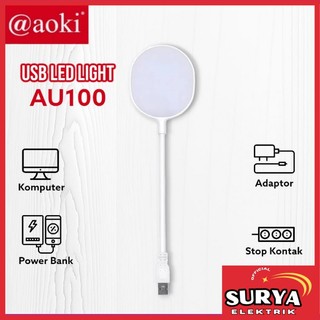 Lampu Meja Belajar LED USB AOKI AU100 Super Terang Flexible Putih