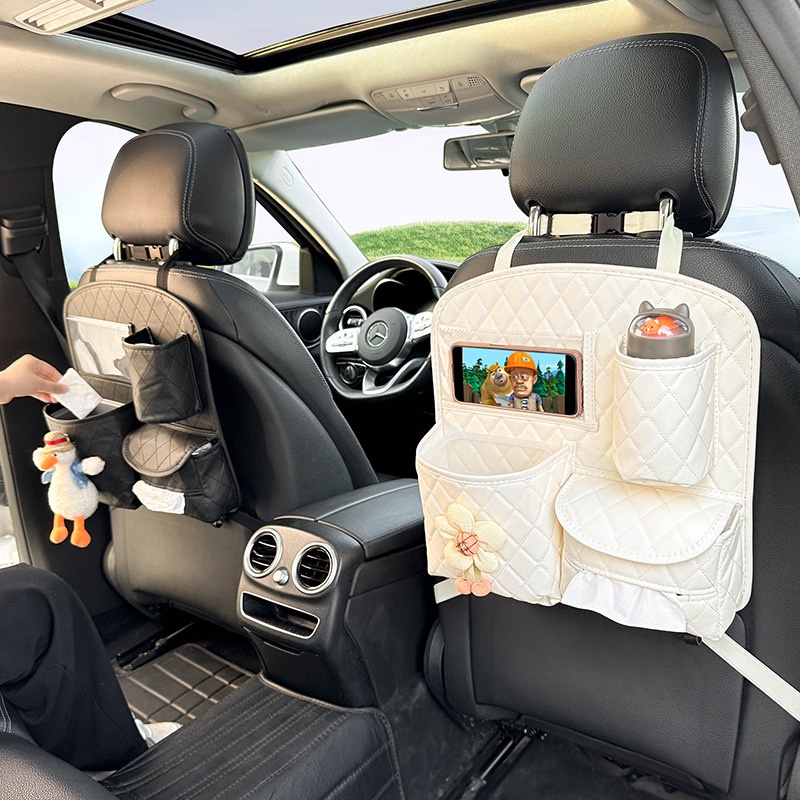 Car Seat Back Storage Bag Multifunctional Storage Hanging Bag Cute Seat Back Storage Box Car Supplie