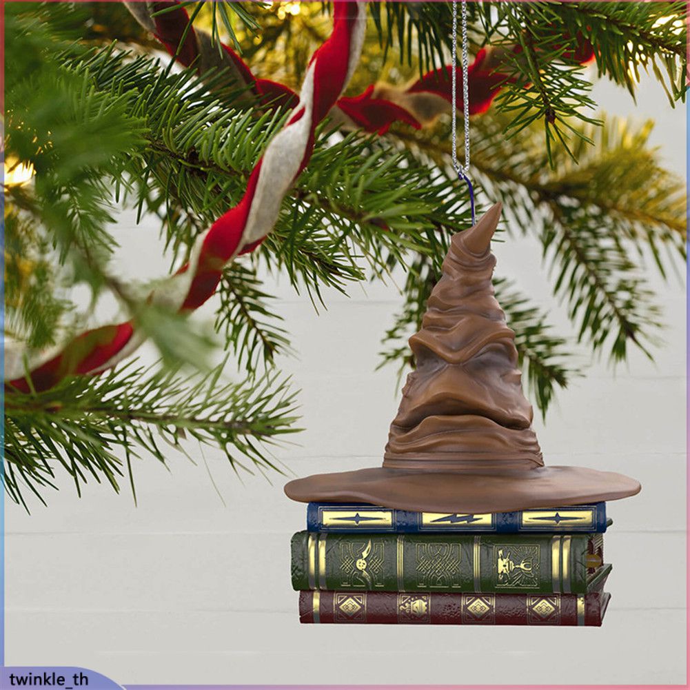Harry Potter Animated Sorting Hat เครื่องแต่งกายฮาโลวีนหนังสืออุปกรณ์เสริมฟิล์ม Wizard ชุดหมวกแม่มดตกแต่งบ้านจี้ Magic Hat (twinkle.th)