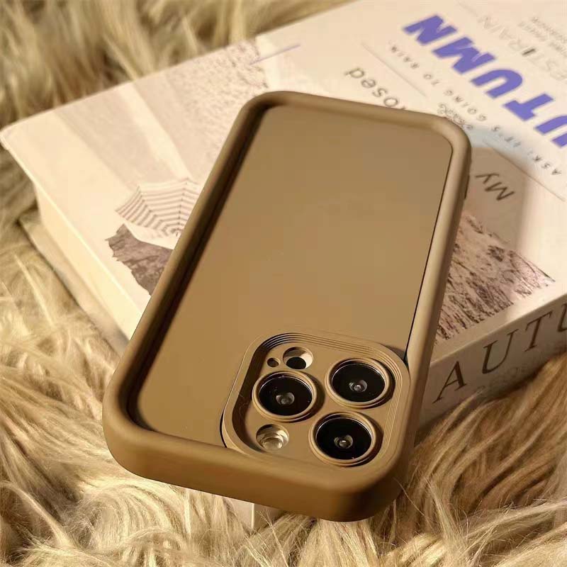 Case for iPhone 16 15 14 13 11 12 Pro Max 7 8 14 15 16 Plus X XR XS MAX กันตก ป้องกันเลนส์ สีมาการอง เรียบง่าย คุณภาพสู