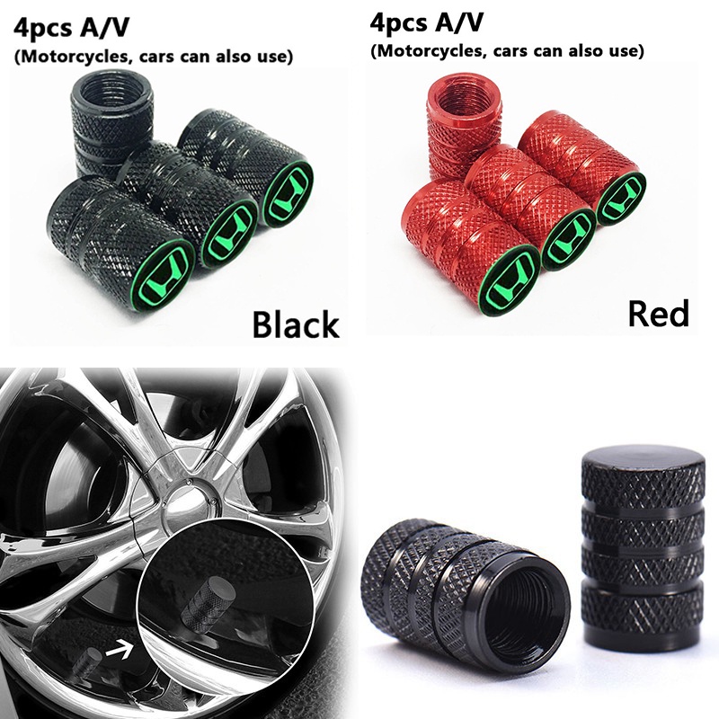 Honda/ฮอนด้า 1ชุด (4อัน)เรืองแสง จุกปิดลมยาง จุ้บลมยาง จุกลมยางรถยนต์ แข่งรถ อลูมิเนียม สีไม่ซีดง่าย 3สีให้เลือก tire VALVE RIM CAP Honda City Civic Jazz BRV FC FD Accord HRV CRV