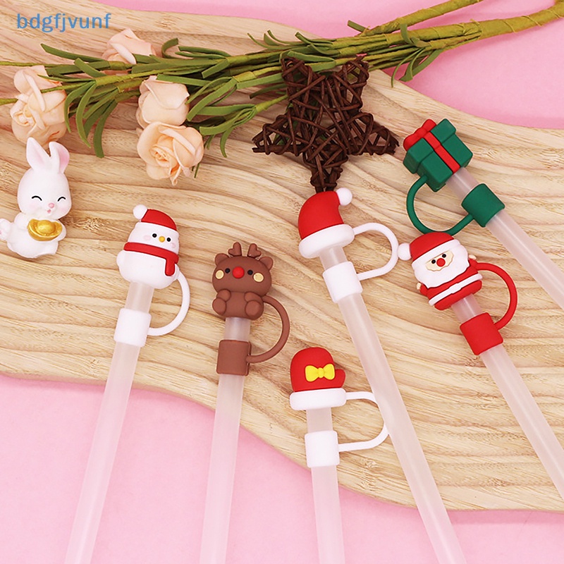 Bdgf ฝาครอบหลอดดูดฝุ่น แบบสเตนเลส ถอดออกได้ ลายคริสต์มาส ปีใหม่