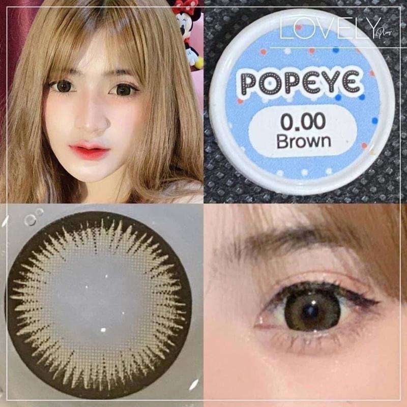Popeye brown บิ๊กอาย สีน้ำตาลตัดขอบดำ lovely lens