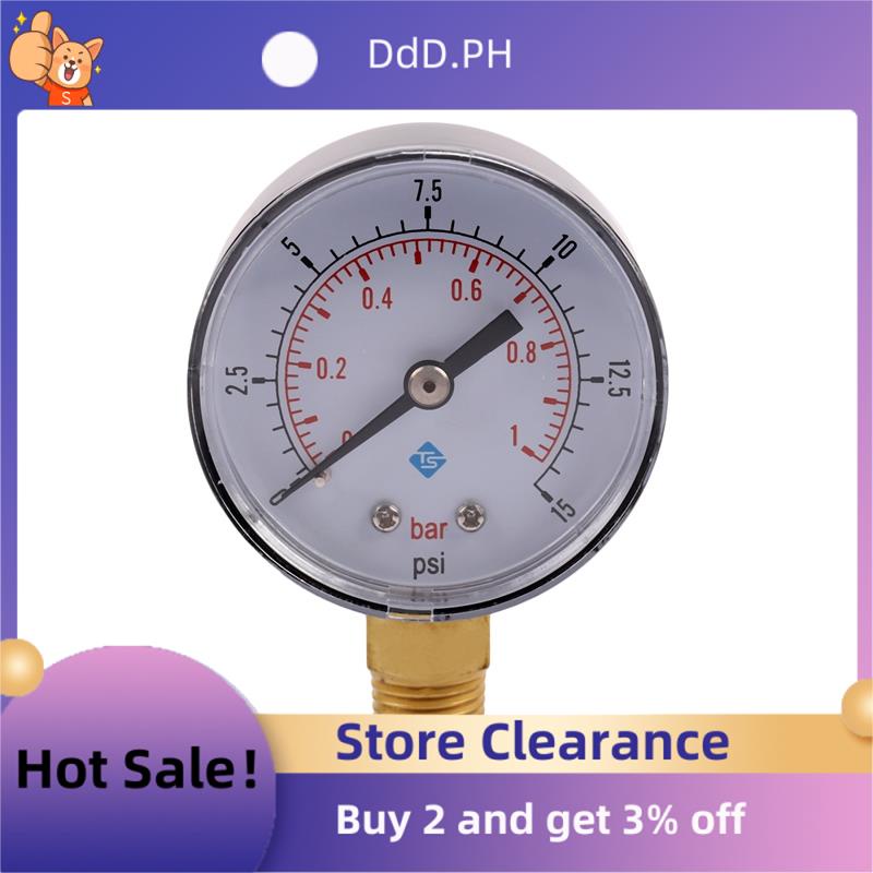 เครื่องวัดความดันน้ํา 0-1bar 50 มม. 1/4 นิ้ว NPT TS-50-15psi