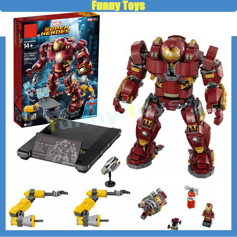 76105 The Hulkbuster: Ultron Edition บล็อคตัวต่อของเล่น สําหรับเด็ก ผู้ใหญ่ (1360+/ชิ้น)