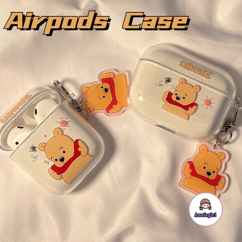 เคสหูฟังบลูทูธไร้สาย แบบนิ่ม ป้องกันฝุ่น ลายการ์ตูนหมีพูห์ สําหรับ Airpods 1 2 3 Airpod Pro 2