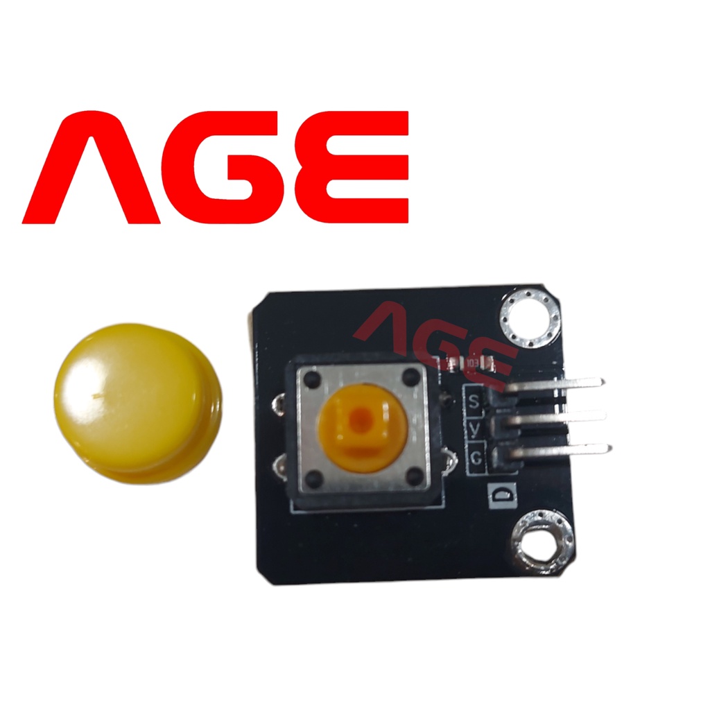 โมดูลสวิตช์กดติดปล่อยดับสีเหลือง Module Button Switch Module Yellow for Arduino
