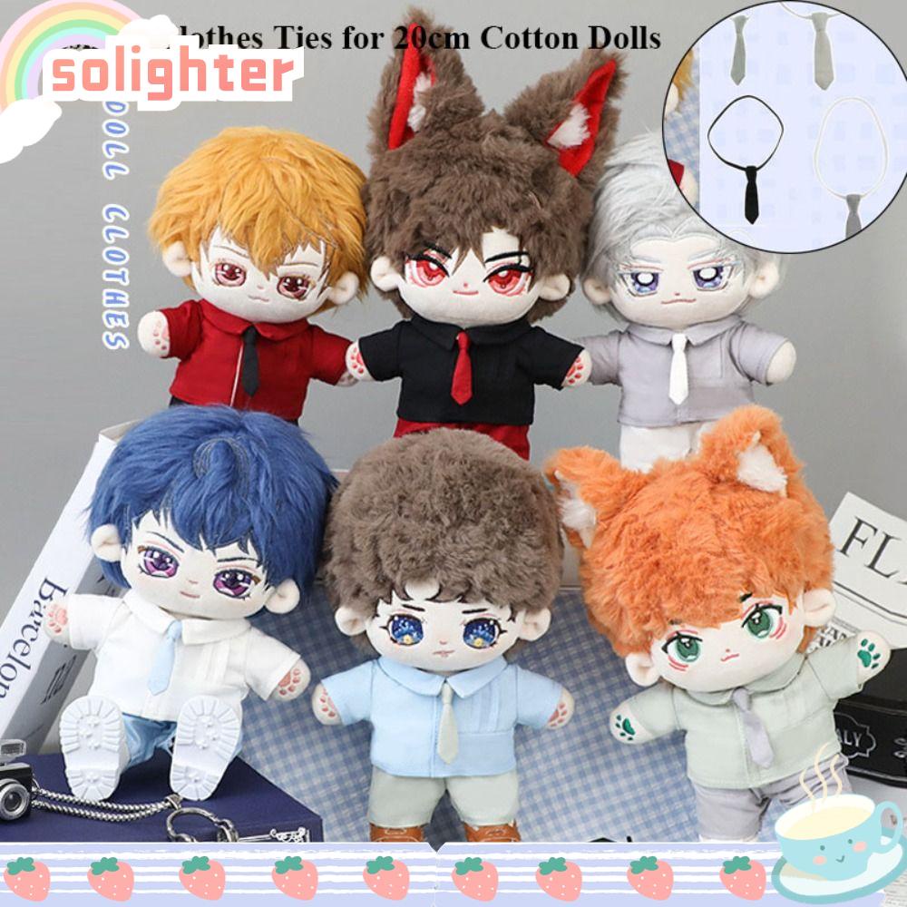 Solighter เนคไท ผ้าฝ้าย 20 ซม. 6 สี อุปกรณ์เสริม สําหรับตุ๊กตา 1/12 Bjd