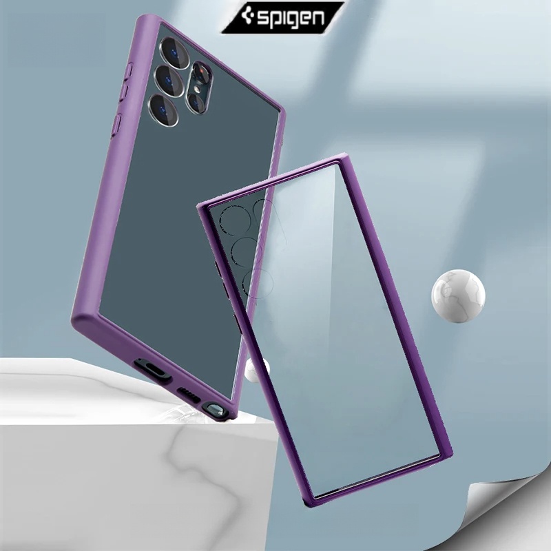 S-P-I-G-E-N เคสโทรศัพท์มือถือ TPU แบบใส กันกระแทก สําหรับ Samsung Galaxy S23Ultra S22Ultra