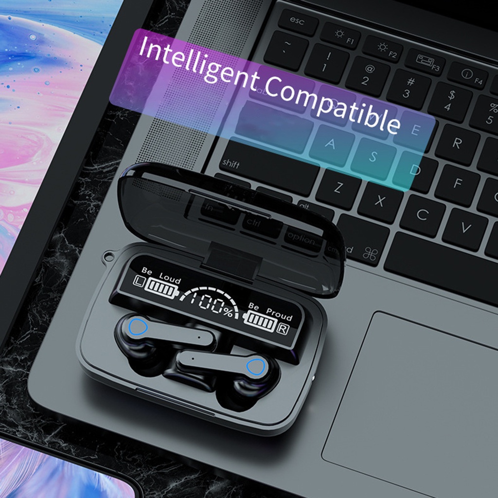 M19 TWS Wireless Bluetooth 5.1หูฟังสเตอริโอหูฟัง Touch Control หูฟังกันน้ำ2000MAh