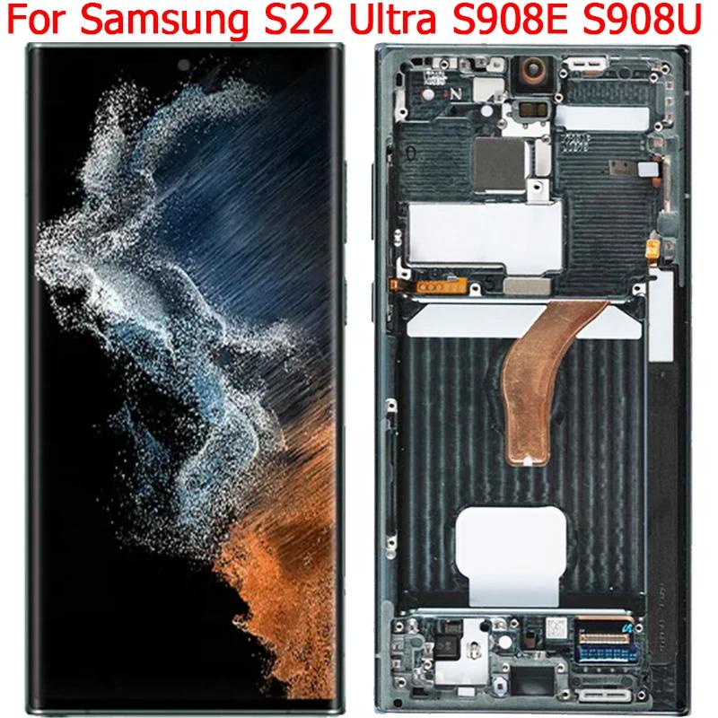 อะไหล่หน้าจอสัมผัส LCD สําหรับ Samsung Galaxy S22 Ultra 5G S908E SM-S908B DS S908N S908U