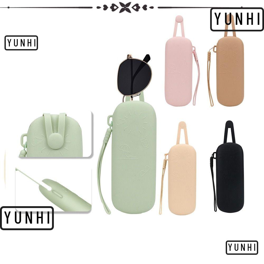 Yunhi กระเป๋าซิลิโคน สีพื้น กันฝุ่น สําหรับใส่แว่นตากันแดด เครื่องสําอาง