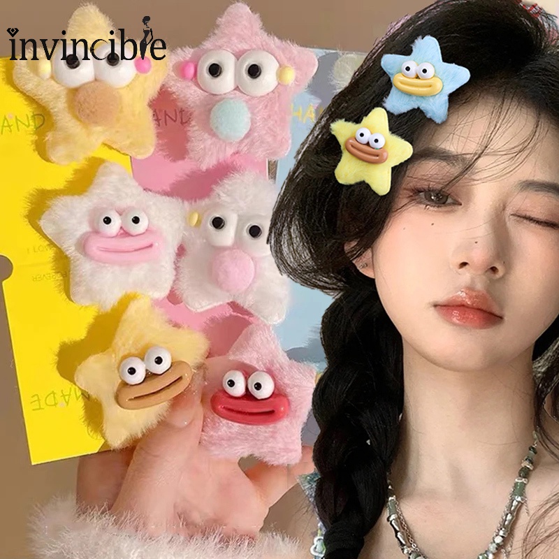 กิ๊บติดผม รูปตุ๊กตาการ์ตูนไส้กรอก และดาวน่ารัก แบบสร้างสรรค์ แฟชั่นฤดูใบไม้ร่วง และฤดูหนาว