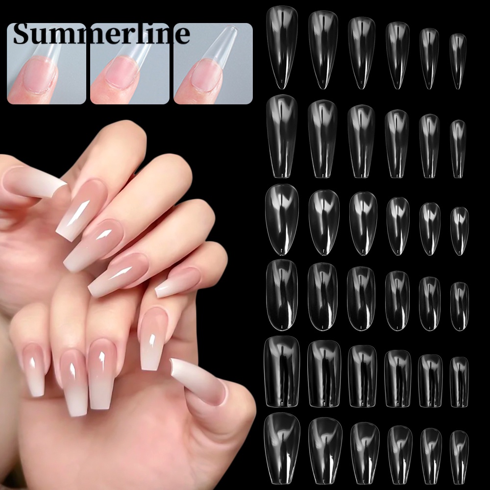 MISSCHEERING เล็บปลอมอะคริลิค แบบใส DIY สําหรับตกแต่งเล็บ 100 ชิ้น