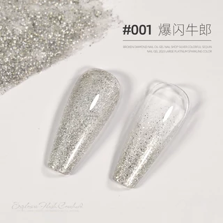 [ Xeijayi ] ยาทาเล็บเจล กลิตเตอร์ สีทอง 15 มล. เคลือบสะท้อนแสง ไม่เช็ด กึ่งถาวร Uv Led Varnish สินค้าทําเล็บ