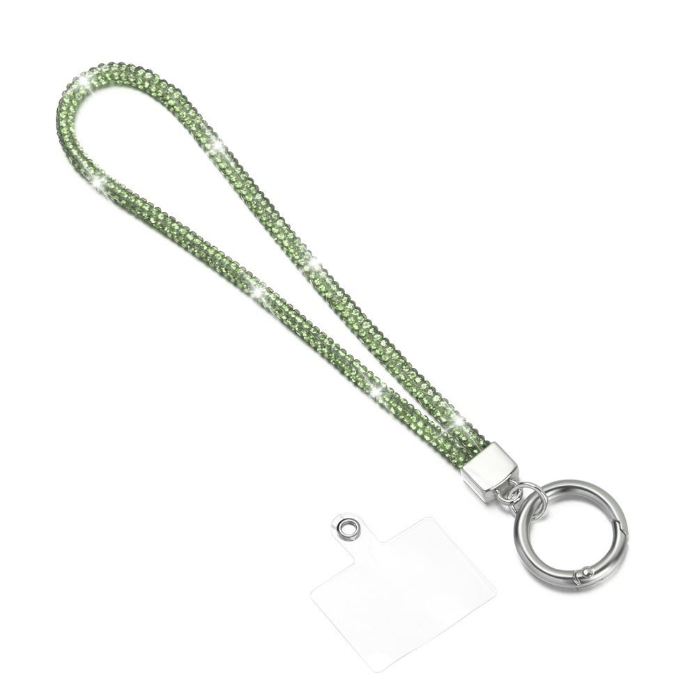 สายคล้องข้อมือ ประดับเพชรคริสตัล พลอยเทียม กันหาย สําหรับห้อยโทรศัพท์มือถือ - รูปที่ 7