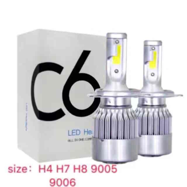 หลอดไฟหน้ารถยนต์ C6 H4 H7 H8 9005 9006 7600LM 24W LED Hi / Lo Beam 2 ชิ้น