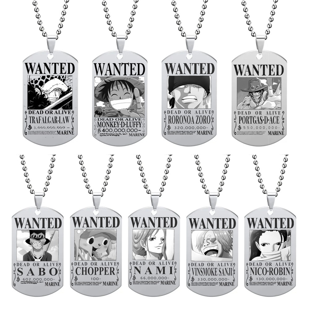 อะนิเมะ One Piece สร้อยคอ Luffy Zoro Ace Law Nami สเตนเลส จี้ แฟชั่น ผู้ชาย ผู้หญิง คอสเพลย์ อุปกรณ์เสริม