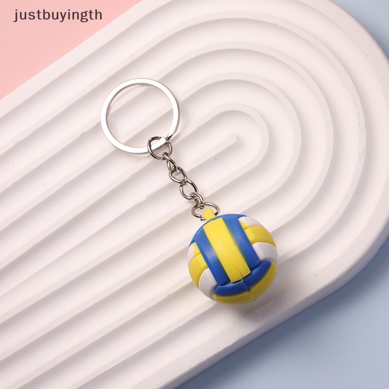 [JBTH] จําลองฟุตบอลบาสเกตบอลวอลเลย์บอลเทนนิสรักบี้พวงกุญแจ PVC Creative Key Ring กระเป๋าเป้สะพายหลังจี้อุปกรณ์เสริมในรถยนต์ของขวัญ [JB]