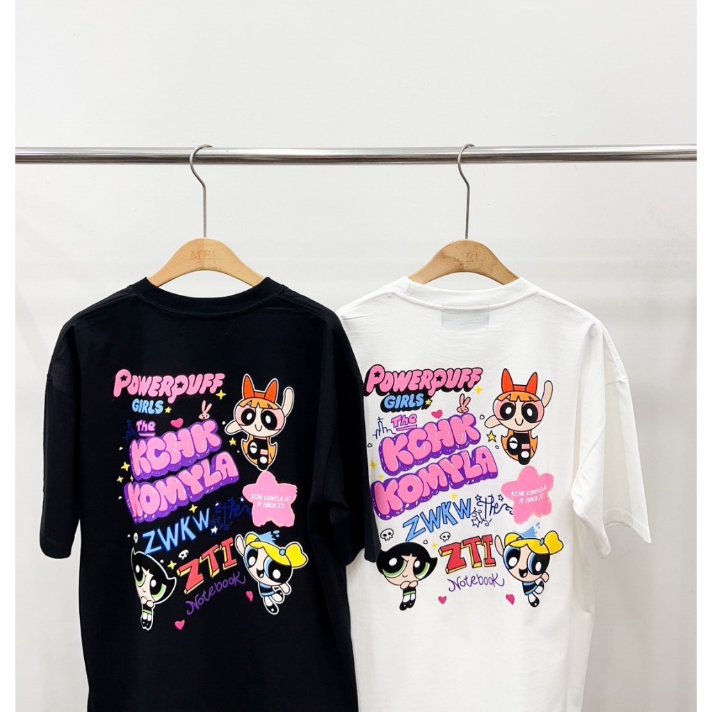 อ่อนนุ่ม 6 👼👼ลาย Power puff 🧚🧚 เสื้อยืด CMA ทรง Oversize อก 44-46" ผ้าคอตตอน 💯