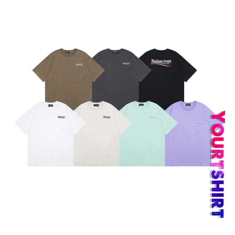 #T49 เสื้อยืดคอกลม แขนสั้น ปักลายตัวอักษร ขนาดใหญ่ สีสันสดใส สไตล์เกาหลี วินเทจ สําหรับผู้ชาย และผู้หญิง พร้อมส่ง