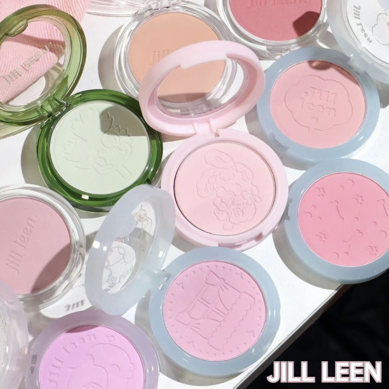 Jill LEEN บลัชออนปัดแก้ม เนื้อแมตต์ สีชมพูอ่อน กันน้ํา สีม่วง สดใส ไฮไลท์ บลัชออน
