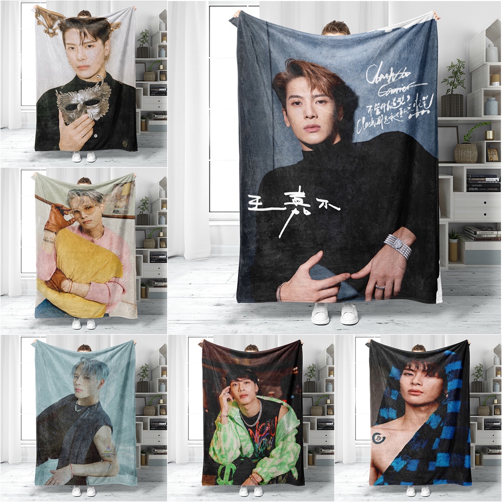 Got7 Jackson Wang ผ้าห่ม ผ้าสักหลาด ขนแกะนิ่ม พิมพ์ลายด้านเดียว สําหรับบ้าน เตียง โซฟา ของขวัญวันหยุด