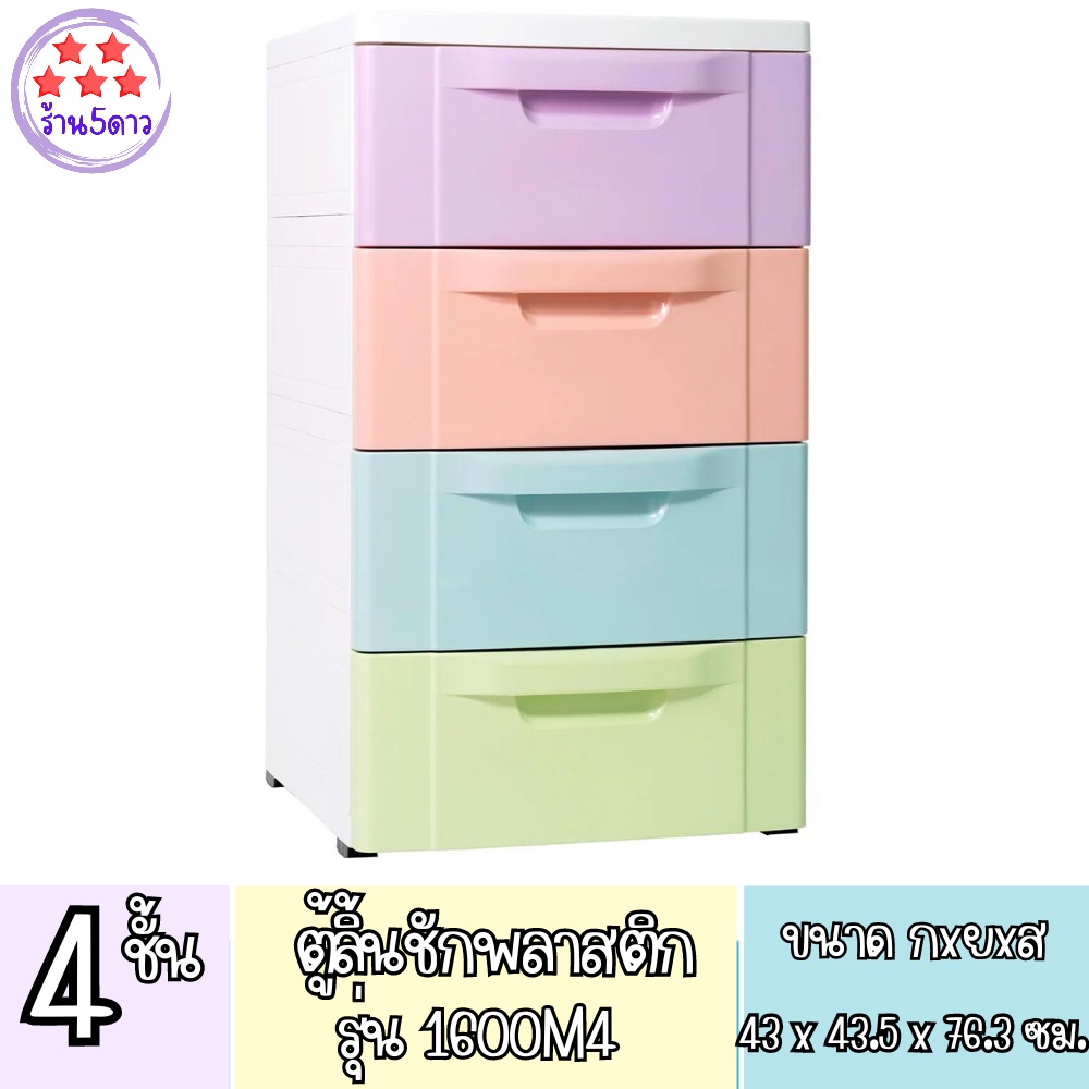 เบสิโค ตู้ลิ้นชักพลาสติก 4 ชั้น รุ่น 1600M4 รหัสสินค้าs3878a