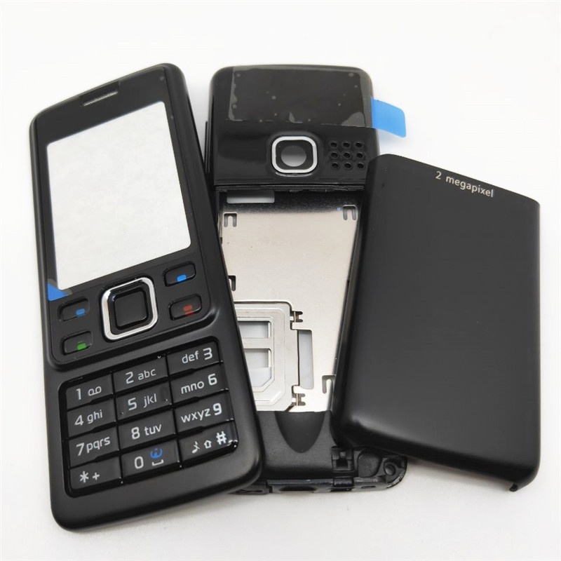 ฝาครอบแบตเตอรี่โทรศัพท์มือถือ พร้อมปุ่มกดภาษาอังกฤษ สําหรับ Nokia 6300