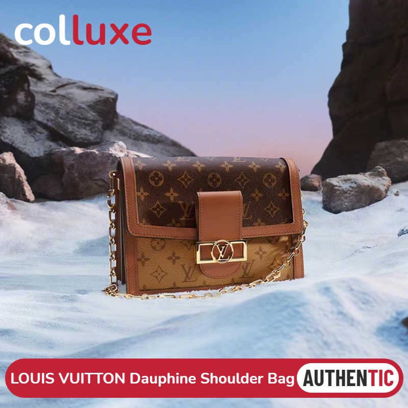แบรนด์ใหม่และเป็นของแท้/หลุยส์ วิตตอง Louis Vuitton กระเป๋ารุ่น DAUPHINE Mini&amp;MM สุภาพสตรี/กระเป๋าสะพายข้าง
