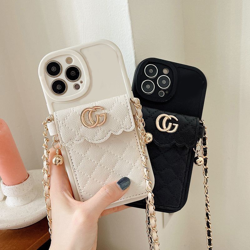 Iphone16 15 14 13 12 11 pro max 7 8 plus 14 15plus PU Pickup Bag Lanyard เคสโทรศัพท์ Soft Case Cover