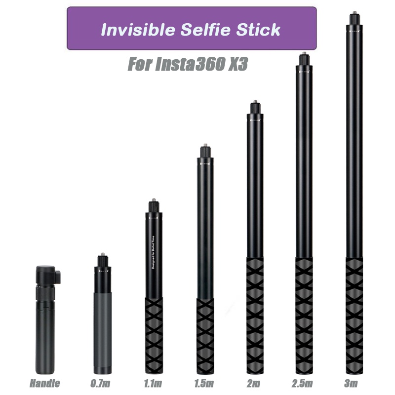 2026 ใหม่ FOr insta 360 1.2M ไม้เซลฟี่ที่มองไม่เห็นสําหรับ Insta360 X5 X4 X3/X2 Selfie Stick Bullet 