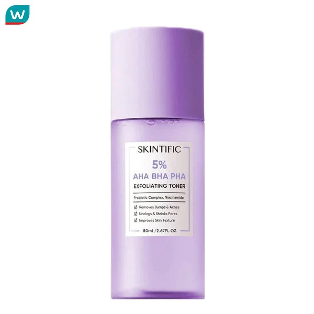 Skintific Skintific สกินทิฟิค 5 AHA BHA PHA โทนเนอร์ผลัดเซลล์ผิว 80 มล.