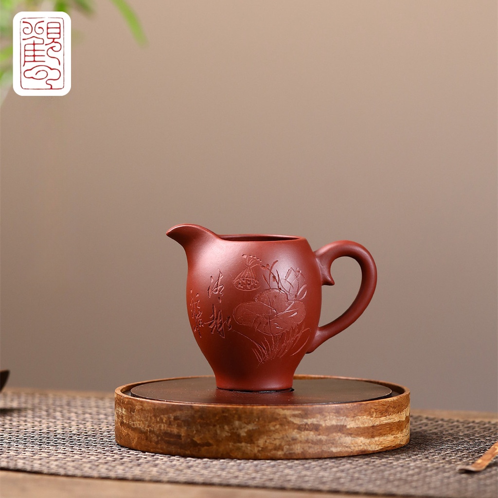 [Guanyun] Fair Cup Yixing Zisha แร่ดิบ Dahongpao ชุดน้ําชากาน้ําชาทํามืออันชาญฉลาด