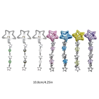 Arin Y2K สไตล์ Star Fringe Hairpin กิ๊บติดผมโลหะเครื่องประดับอุปกรณ์เสริม Cool Barrettes