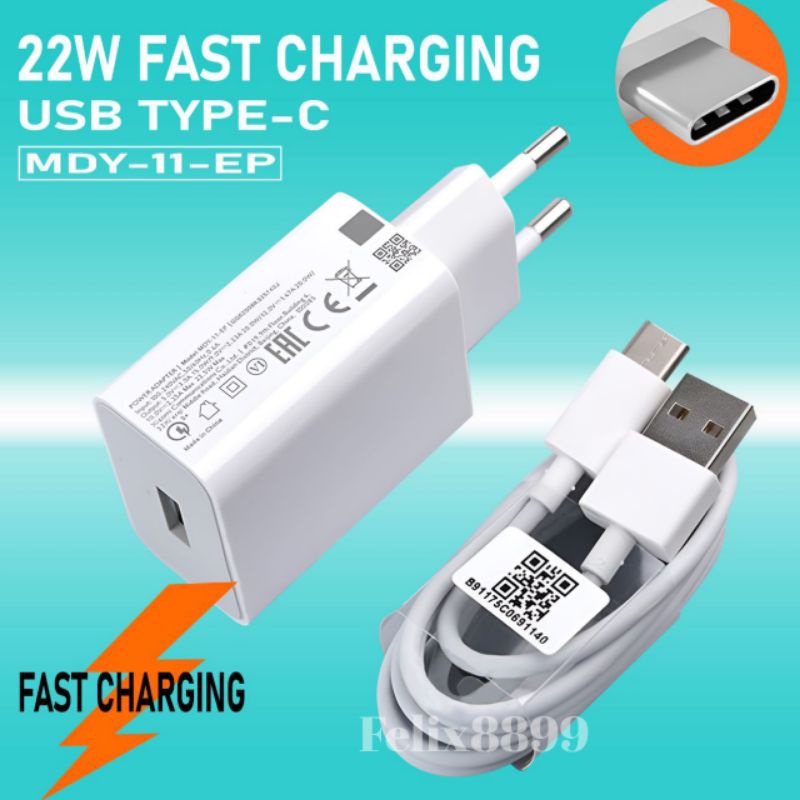Xiaomi Xiaomi Xiaomi Xiaomi Fast Charging Type C 22.5 วัตต์ MDY-11-EP Charger ครบชุดพร้อมสายเคเบิล T