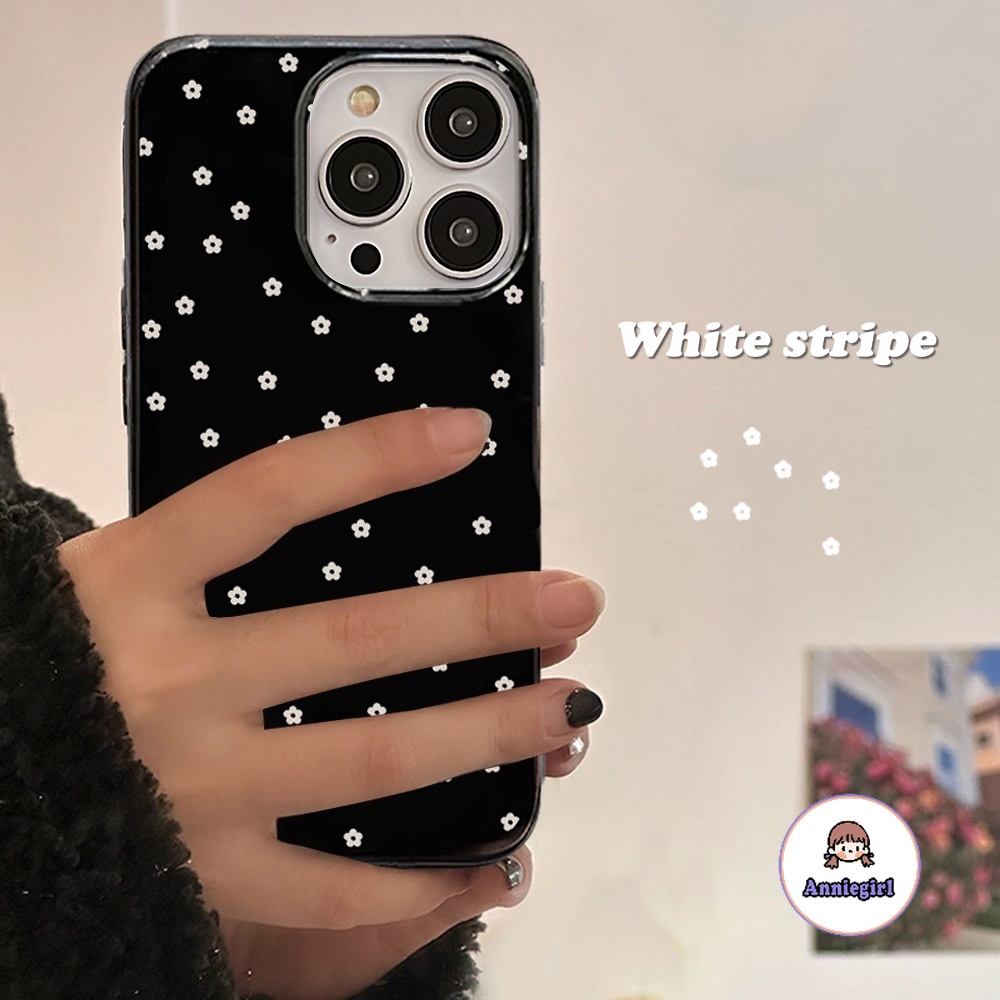 Simple ดอกไม้สีขาวGlossyเคสโทรศัพท์สําหรับIphone 11 15 16 Pro MAX 16plus 12 14 13 Promax XS MAX XR 7 8 Plusสกปรกทนโทรศัพท์นุ่มปกหลัง