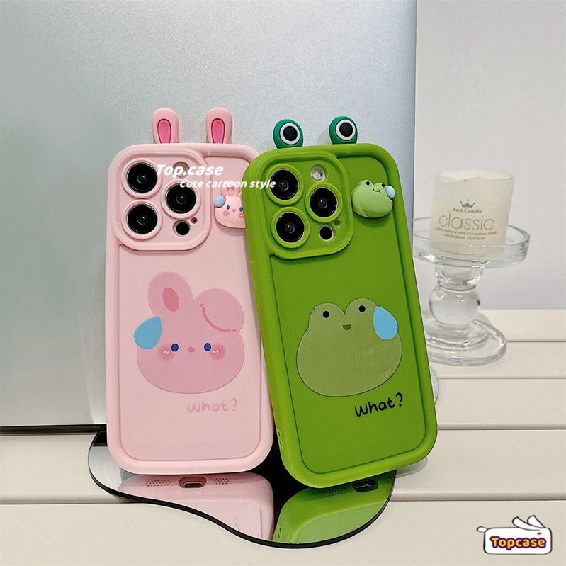 เคสโทรศัพท์มือถือ TPU ลายหูกระต่าย กบน่ารัก สําหรับ Vivo Y17s Y27 Y36 Y02 Y35 Y16 Y02s Y22s V27 Y15A Y15S Y21 Y21s Y20S Y20i Y12s Y17 Y15 Y12 Y11 Y95 Y93 Y91 Y50 Y30 Y30i