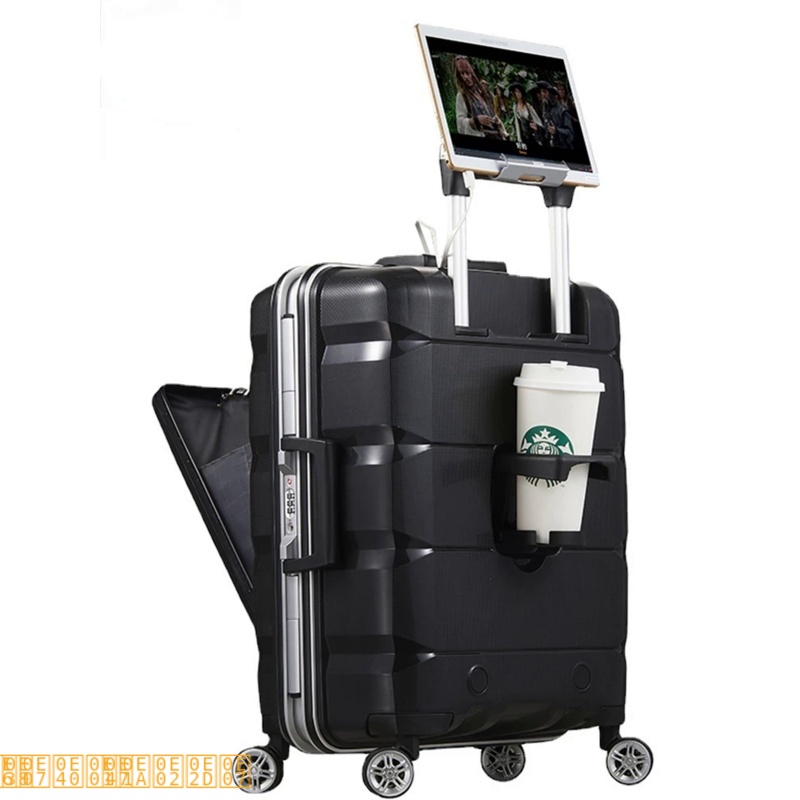!# @ Multi-functional Open กระเป๋าเดินทางขนาดเล็ก20นิ้ว Business Travel Boarding BAG aluminium Frame trolley suitcase