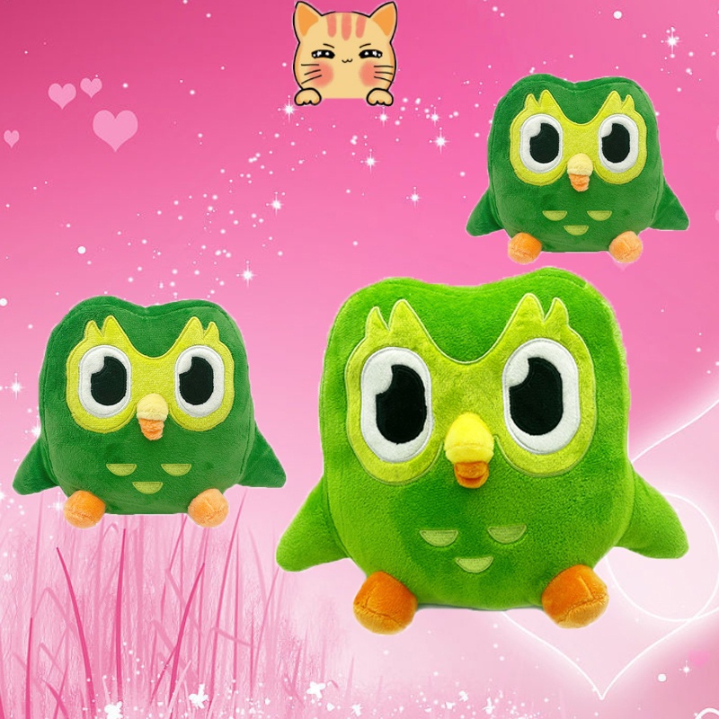Duolingo Plushie Duo 10 Year Anniversary Green Owl Gift For Kids Doll Plush Toy Gift ตุ๊กตานกฮูกน่ารัก สีเขียว ของขวัญวันเกิด สําหรับตกแต่งบ้าน คริสต์มาส