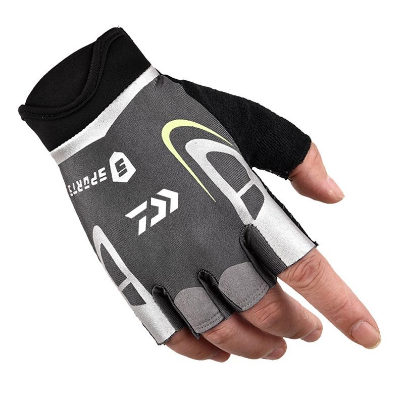Daiwa ถุงมือครึ่งนิ้ว ผ้าเรยอน ระบายอากาศ กันลื่น เหมาะกับฤดูร้อน สําหรับผู้ชาย และผู้หญิง เล่นกีฬา ตกปลา ฟิตเนส กลางแจ้ง
