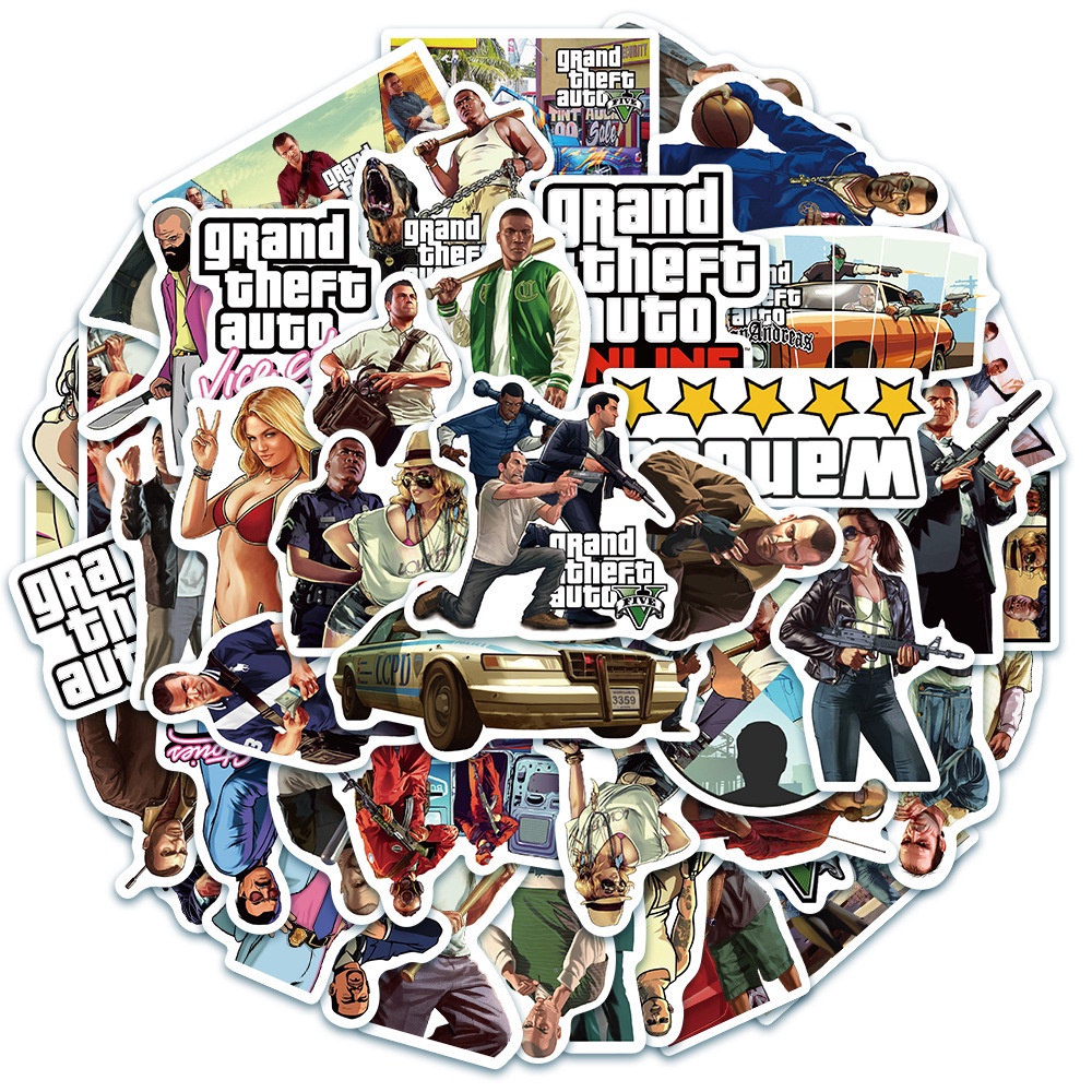 100Pcs/Set ❉ Grand Theft Auto GTA Series A Stickers ❉ Waterproof  DIY Fashion Doodle Decals Stickers
