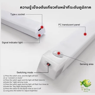 YOYO โคมไฟ LED แบบเซ็นเซอร์ เป็นสายชาร์จ USB ติดห้องนอน ทางเดิน ตู้เสื้อผ้า ติดตั้งง่าย Wireless LED light