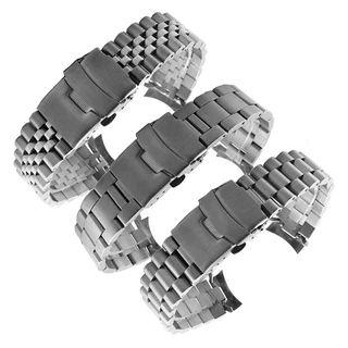ปลายโค้ง 22 มม.สายนาฬิกาสแตนเลสแข็งสําหรับสร้อยข้อมือ Casio สําหรับ Swordfish MDV-106 MDV-107 2784 สายโลหะพร้อมโลโก้
