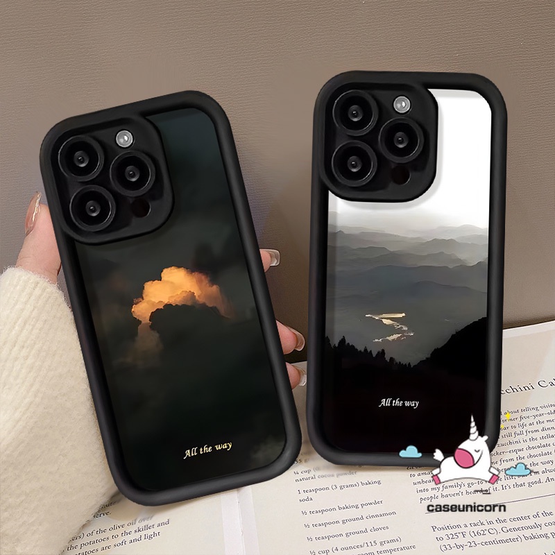 เคสโทรศัพท์มือถือ ลายก้อนเมฆ ไล่โทนสี สําหรับ Oppo A18 A12 A38 A77 A78 A57 A76 A7 A98 A58 A9 A17 A16 A31 A5s A54s A55 A53 A77s A74 A52 A17k A96 A1K A16s A3s Reno 8T 4 5F เคส