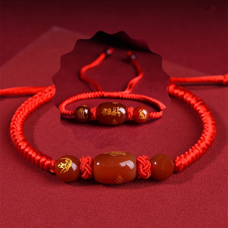 Tai Sui สร้อยข้อมือเชือกทอมือ สีแดง สําหรับปีเบนมิ่ง นักษัตร