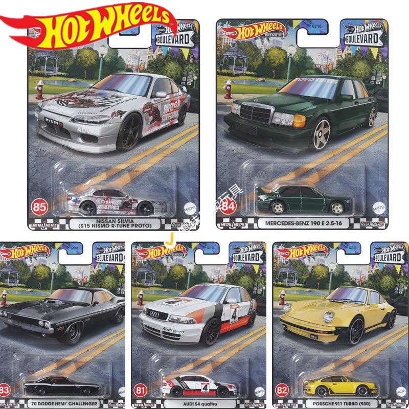 Hot Wheels Car Culture Boulevard Mercedes Benz 190E Dodge Audi S4 Porsche 911